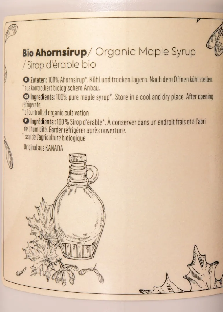 Bio Ahornsirup Grade A 1 L