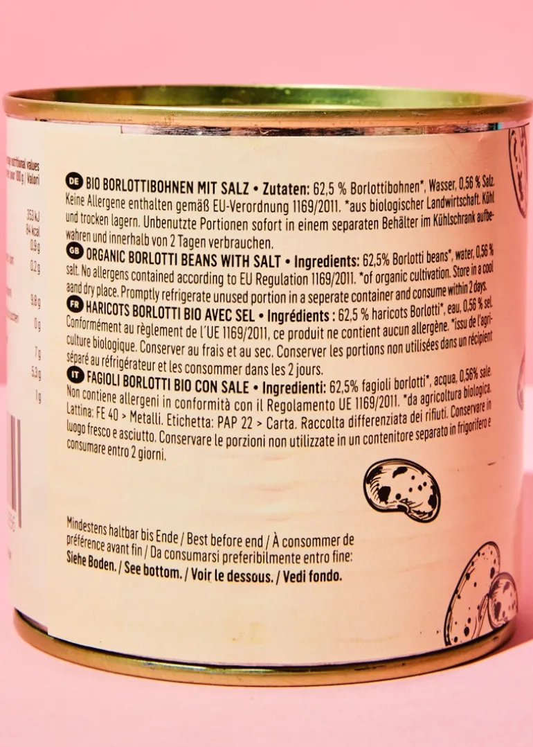 Bio Borlotti Bohnen in der Dose 250 g