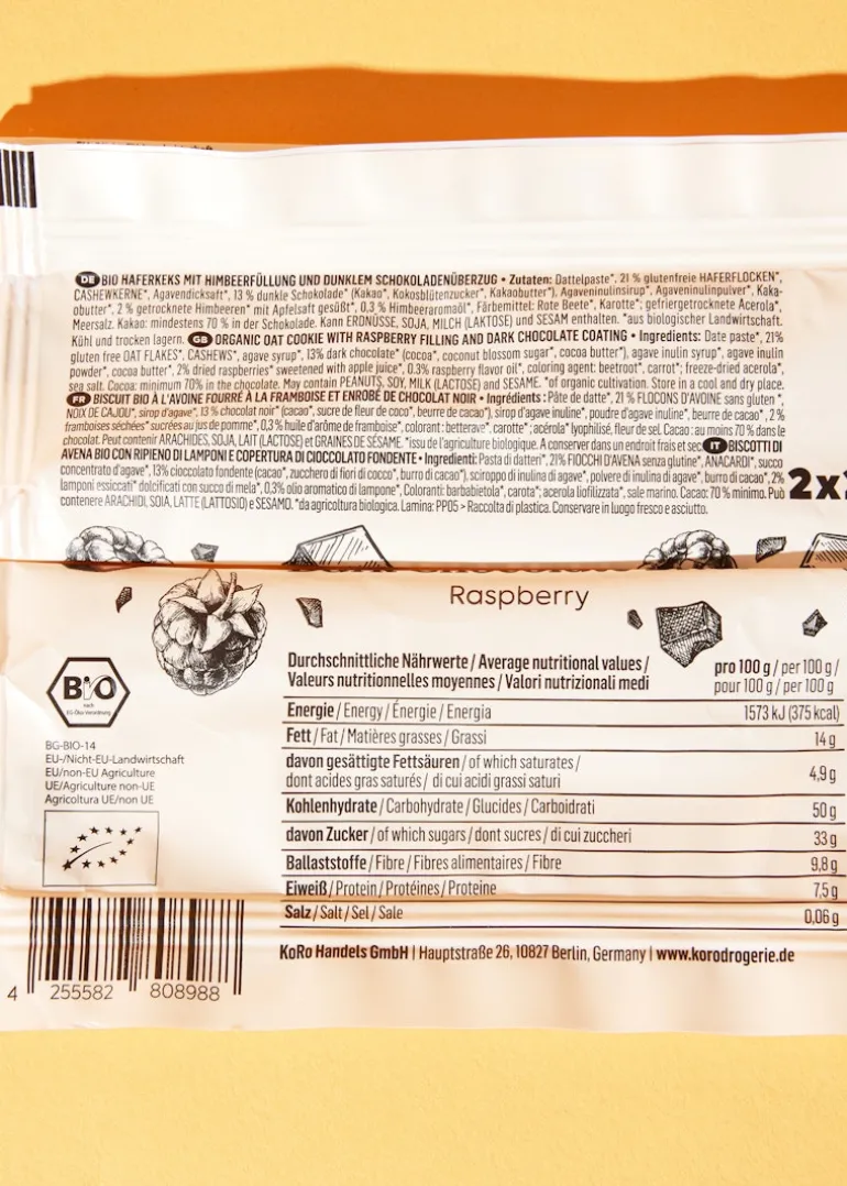 Bio Dark Chocolate Bites Raspberry 2 x 20 g