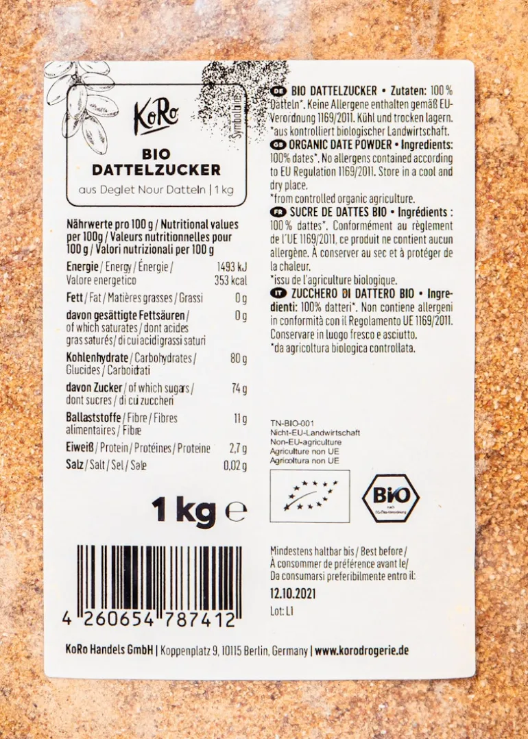 Bio Dattelzucker 1 kg