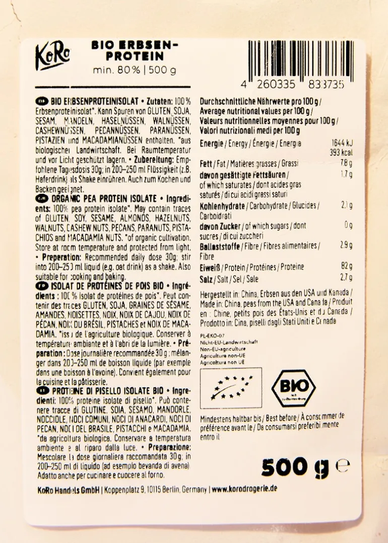 Bio Erbsenprotein 500 g