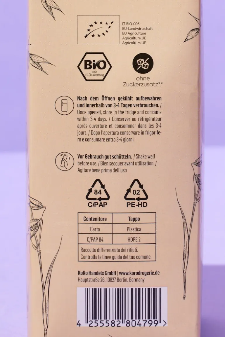Bio Haferdrink 15 % Hafer 1 L