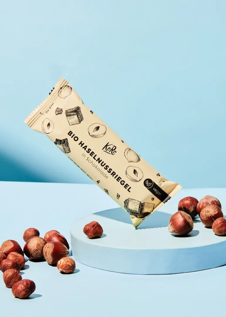 Bio Haselnussriegel mit Schokolade 50 g