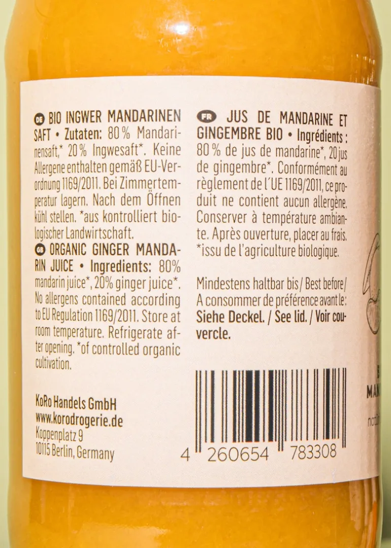 Bio Ingwer Mandarinen Shot 200 ml