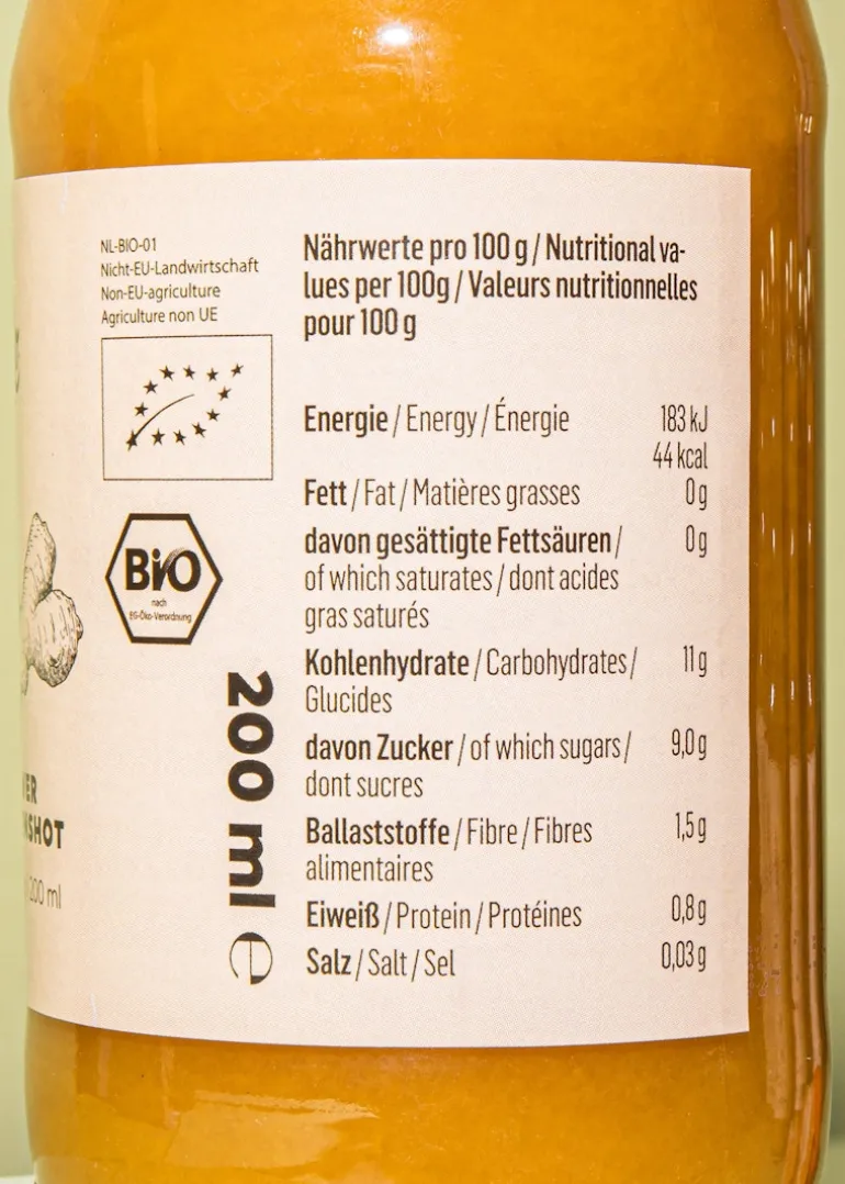 Bio Ingwer Mandarinen Shot 200 ml