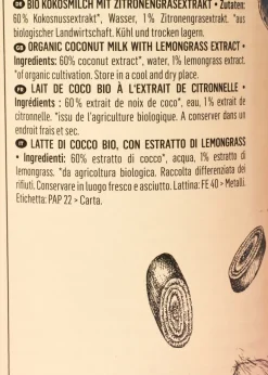 Bio Kokosmilch mit Zitronengras 400 ml