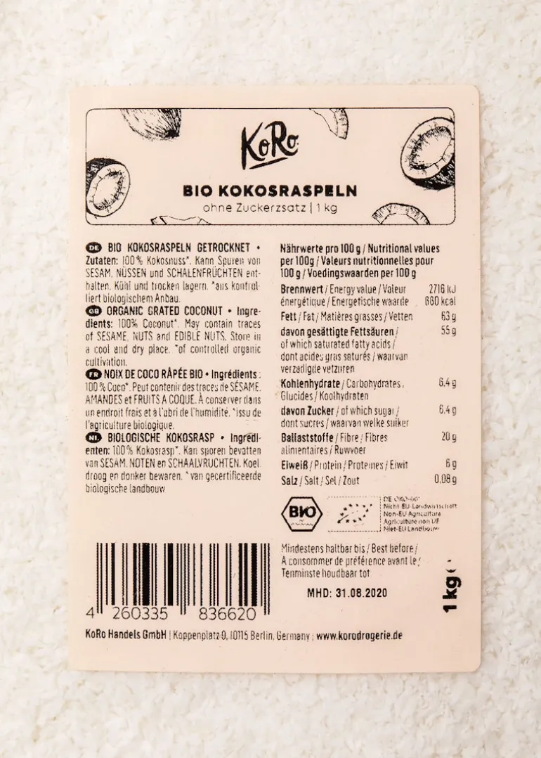 Bio Kokosraspeln 1 kg