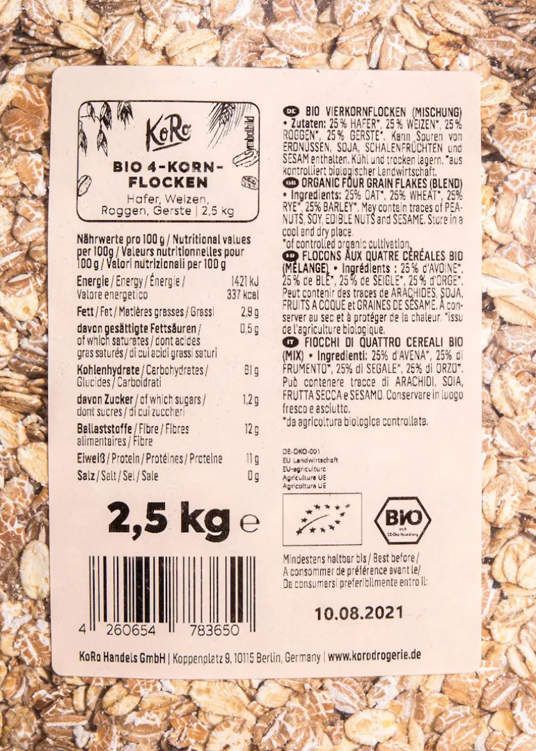 Bio 4-Korn-Flocken 2,5 kg