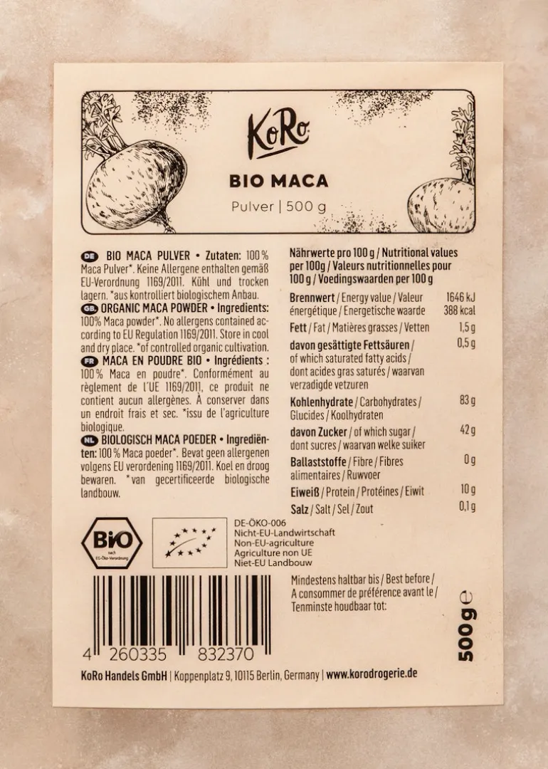 Bio Maca Pulver 500 g