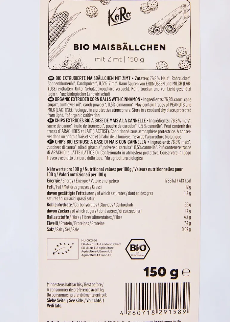 Bio Maisbällchen Zimt 150 g