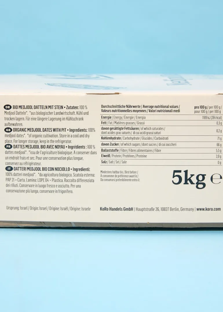 Bio Medjool Datteln mit Stein 5 kg