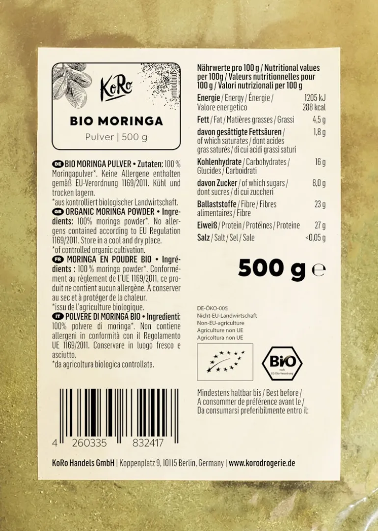 Bio Moringa Pulver 500 g