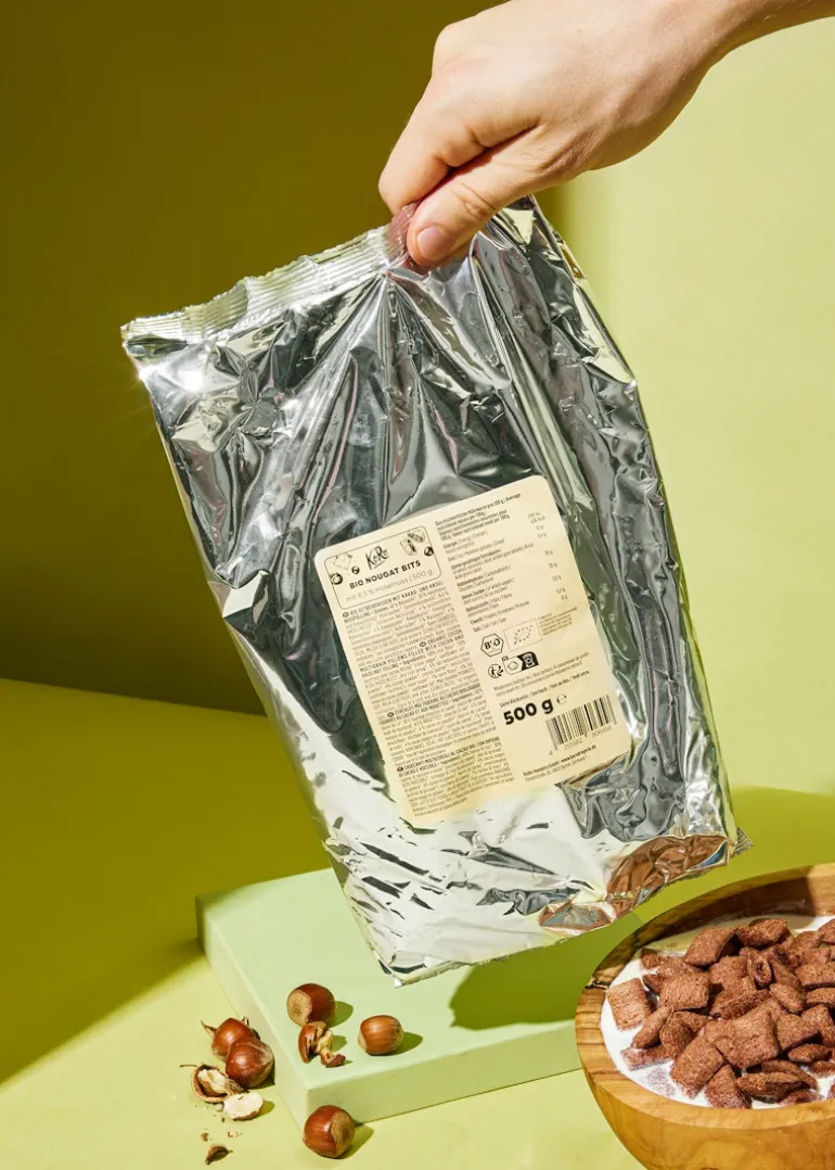 Bio Nougat Bits mit 8,5 % Haselnuss 500 g