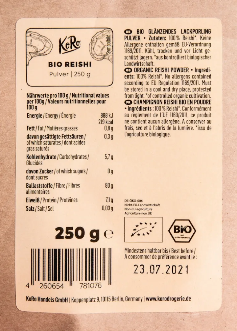 Bio Reishi Pulver 250 g