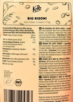 Bio Risoni aus Linsenmehl 1 kg