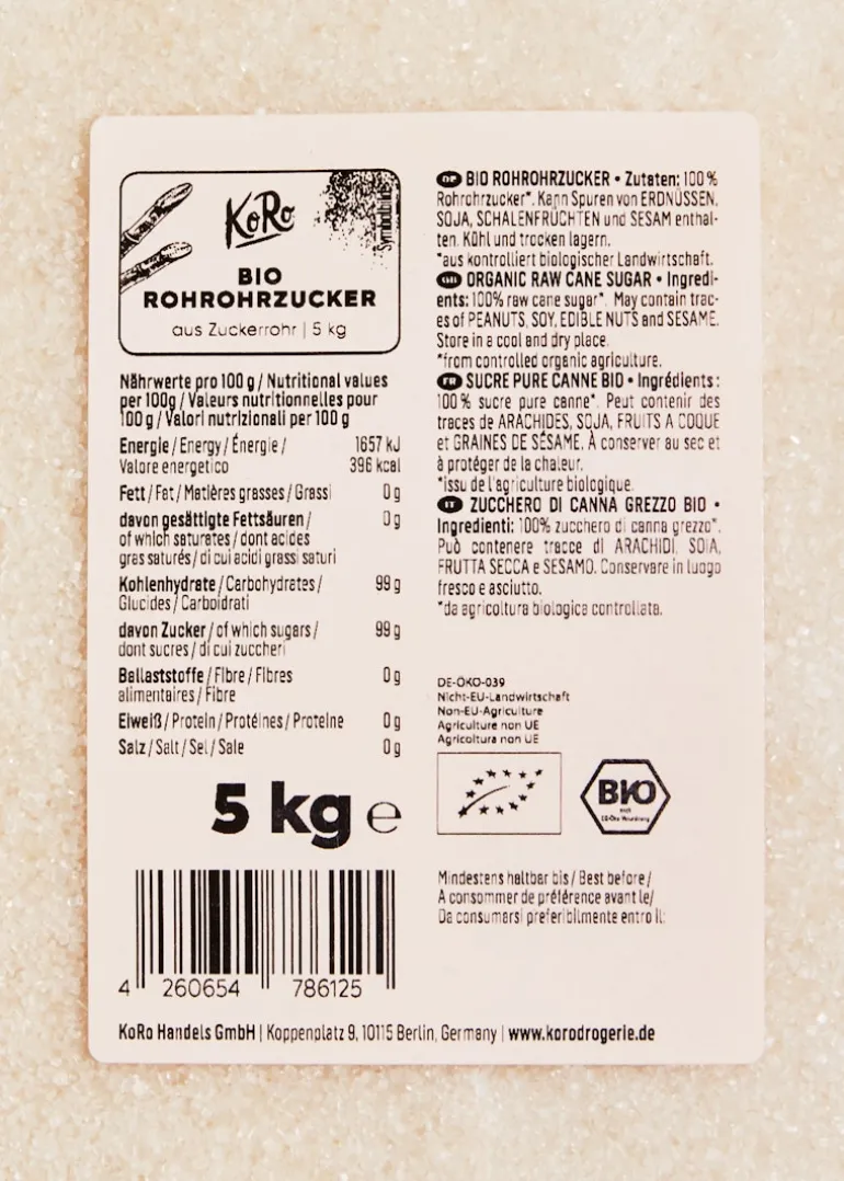 Bio Rohrohrzucker 5 kg