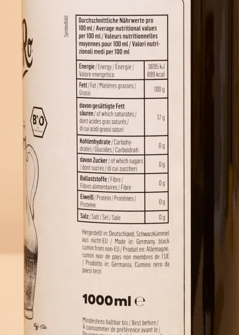 Bio Schwarzkümmelöl 1 L