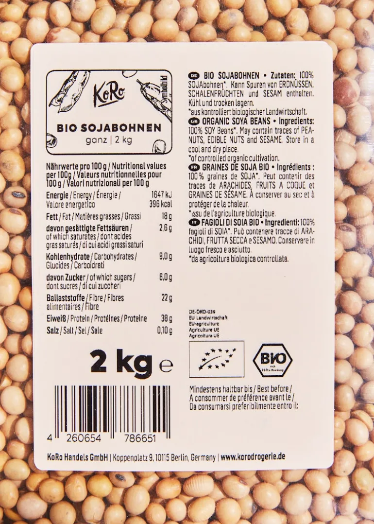 Bio Sojabohnen 2 kg