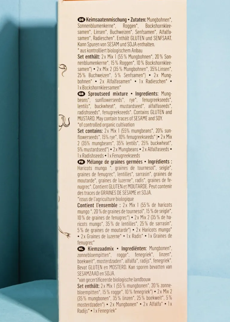 Bio Sprossenbeutel Box 6 Sorten 184 g