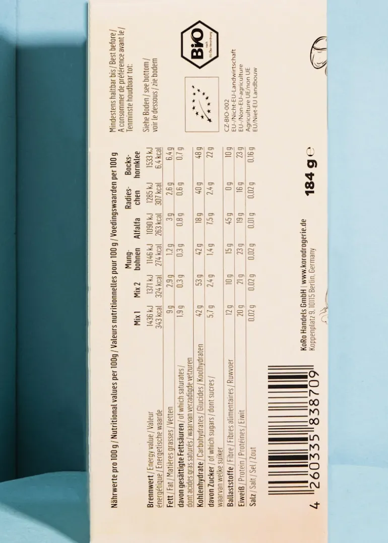 Bio Sprossenbeutel Box 6 Sorten 184 g