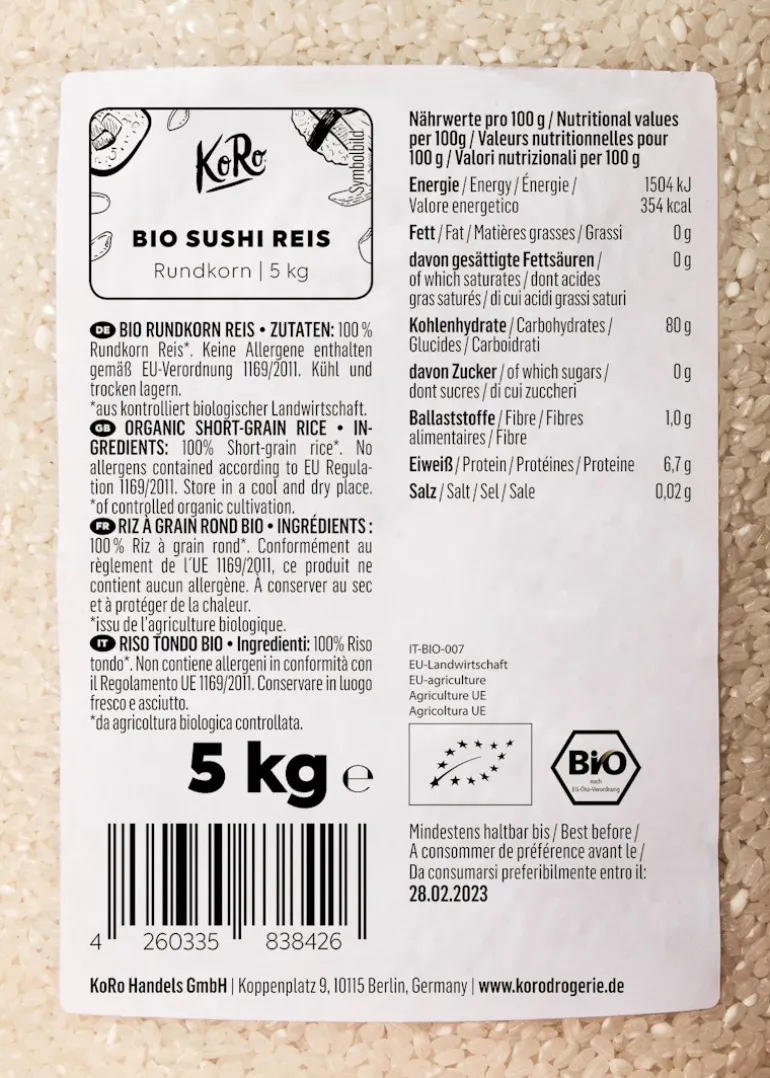 Bio Sushi Reis 5 kg