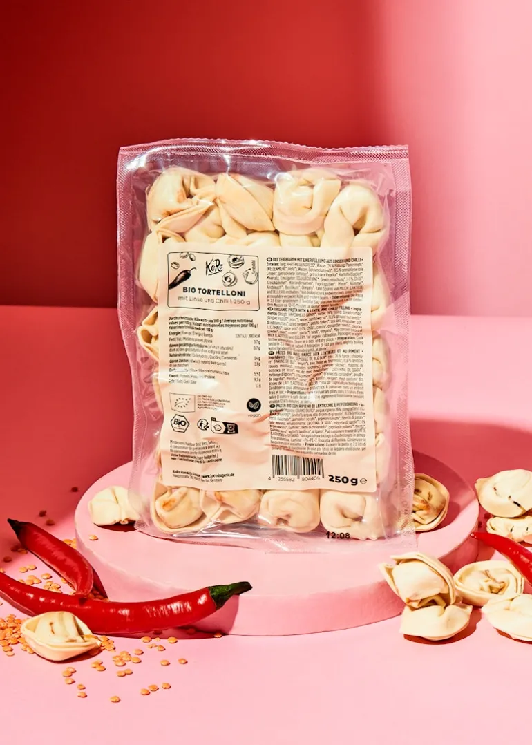 Bio Tortelloni mit Linse und Chili 250 g