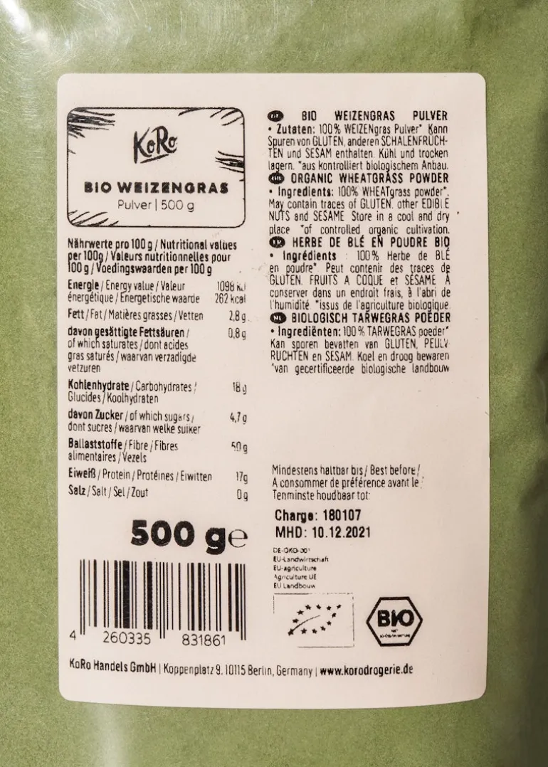 Bio Weizengras Pulver 500 g