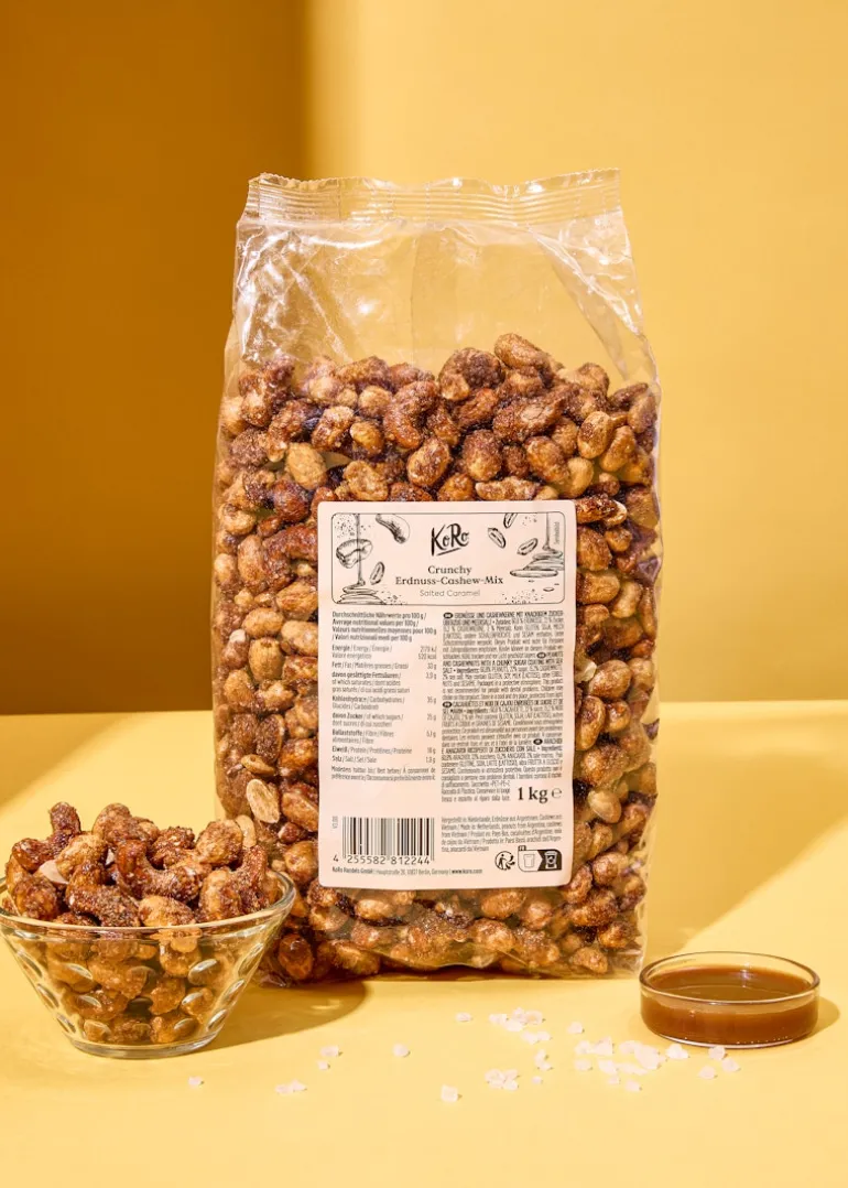 Crunchy Erdnuss-Cashew-Mix Salted Caramel 1 kg