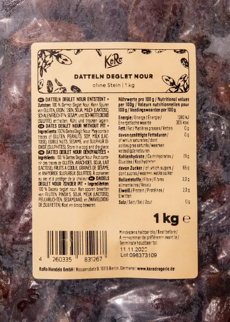 Deglet Nour Datteln ohne Stein, KoRo 1 kg
