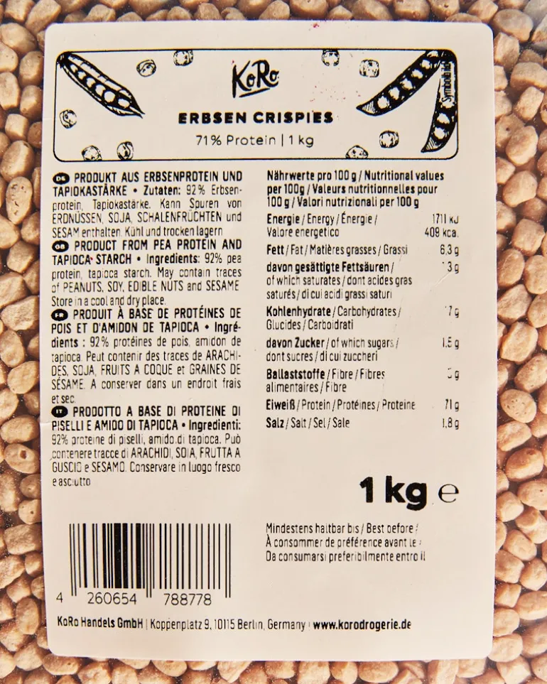 Erbsen Protein Crispies 71 % 1 kg