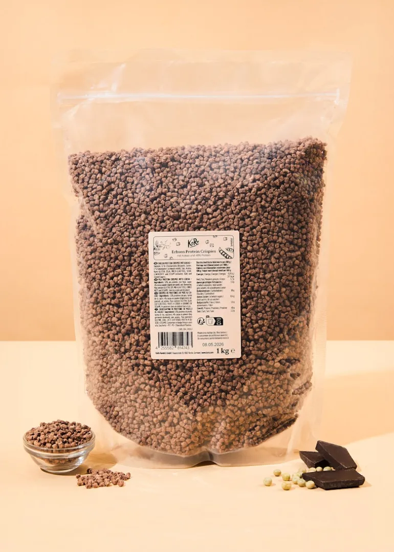 Erbsen Protein Crispies mit Kakao und 48 % Protein 1 kg