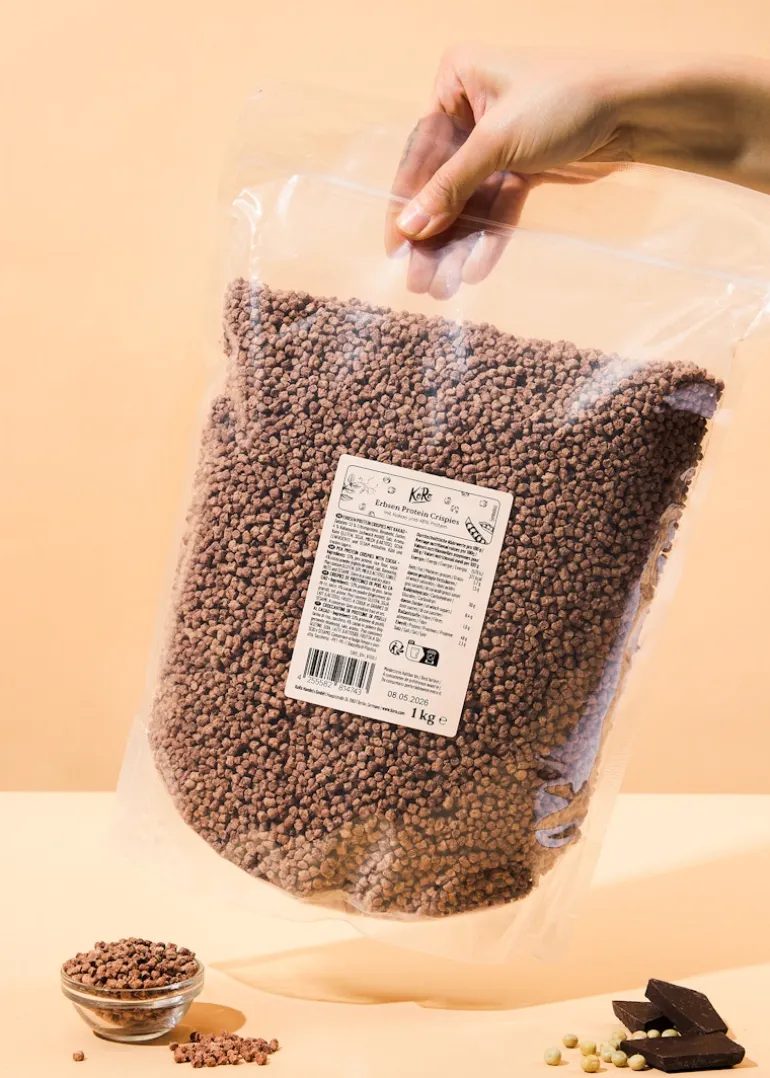 Erbsen Protein Crispies mit Kakao und 48 % Protein 1 kg