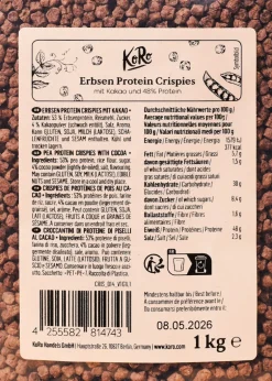 Erbsen Protein Crispies mit Kakao und 48 % Protein 1 kg