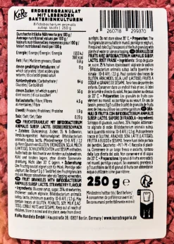 Erdbeergranulat mit lebenden Bakterienkulturen 250 g