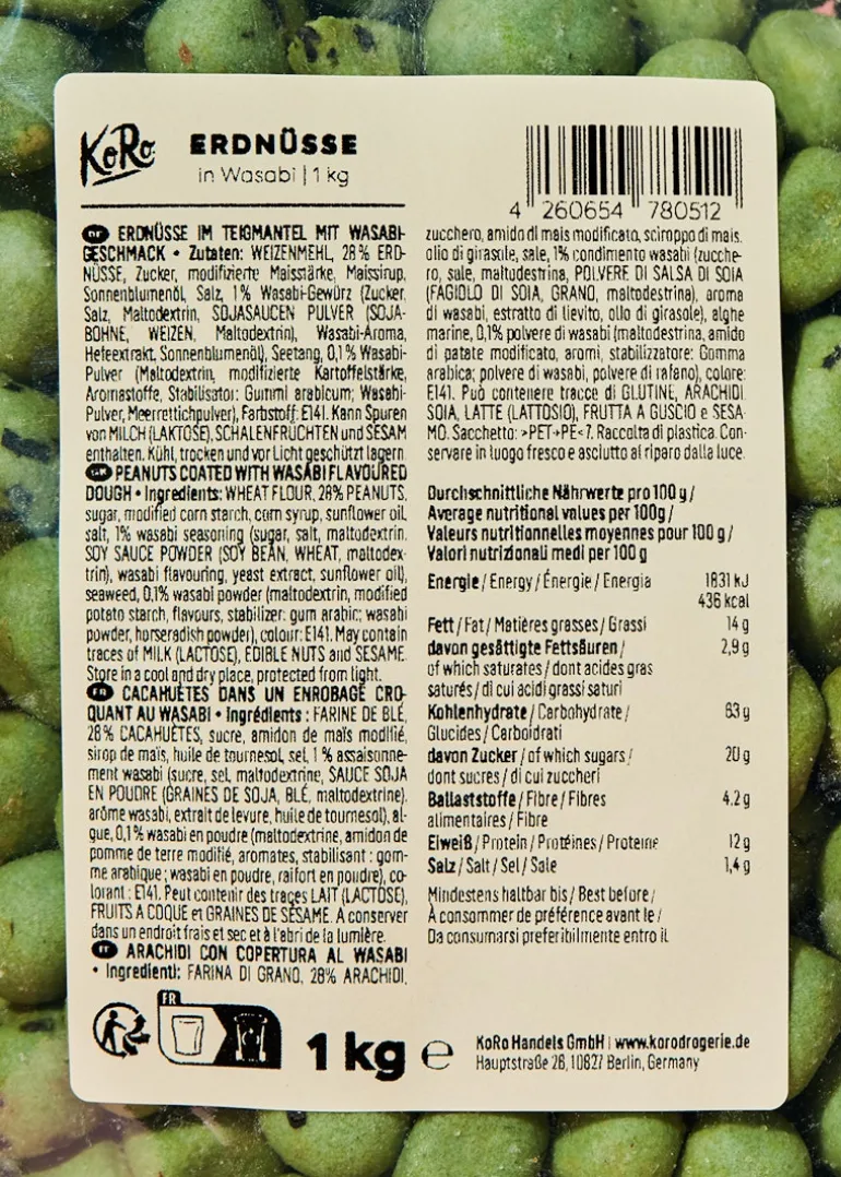 Erdnüsse mit Wasabi 1 kg