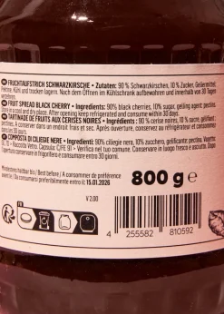 Fruchtaufstrich Schwarzkirsche 90 % Frucht 800 g
