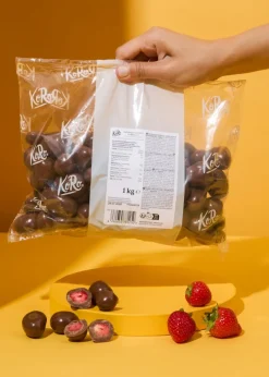 Gefriergetrocknete Erdbeeren in Milchschokolade 1 kg