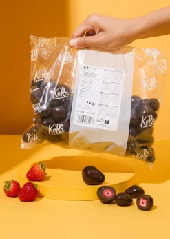 Gefriergetrocknete Erdbeeren in dunkler Schokolade 1 kg