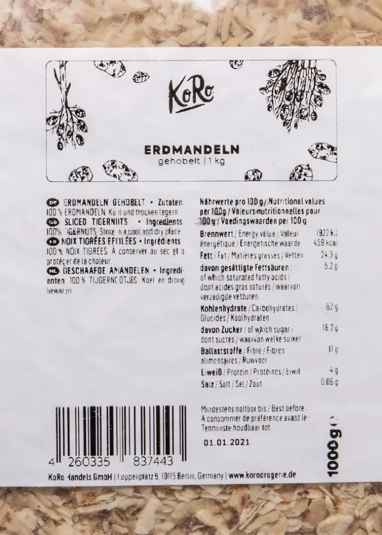 Gehobelte Erdmandeln 1 kg