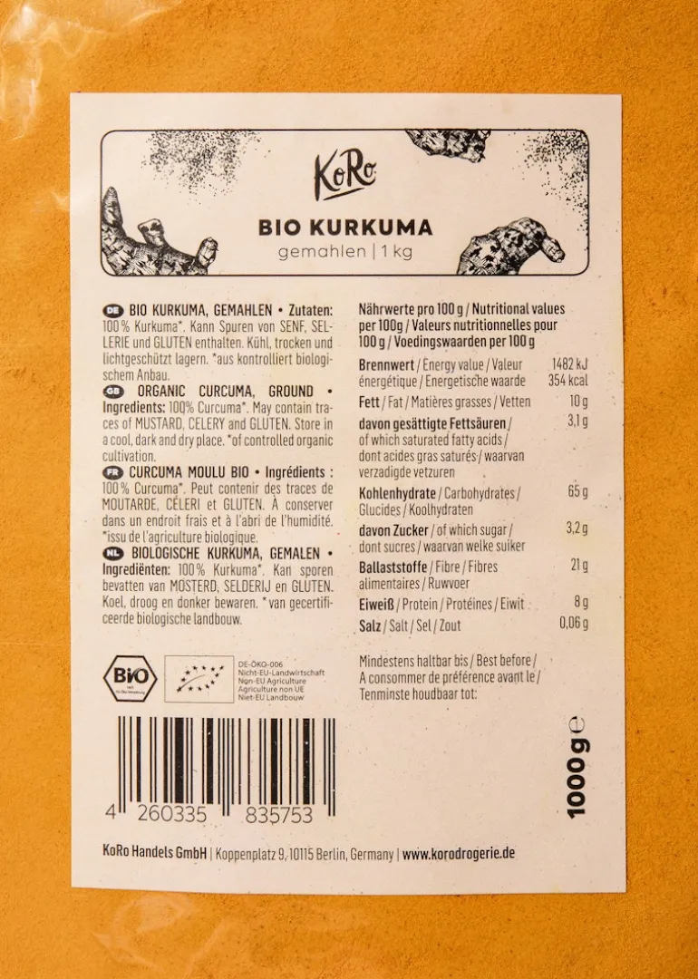 Gemahlener Bio Kurkuma 1 kg