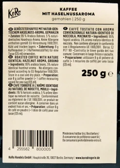 Gemahlener Kaffee mit Haselnussaroma 250 g
