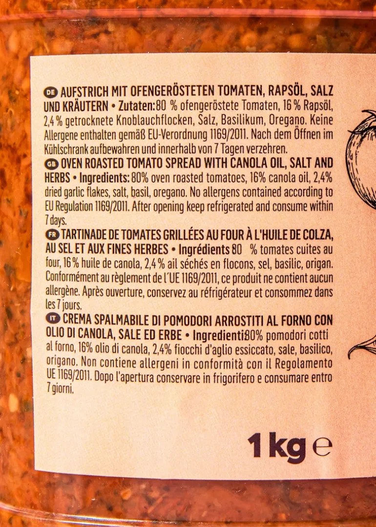 Geröstete Tomaten Aufstrich 1 kg