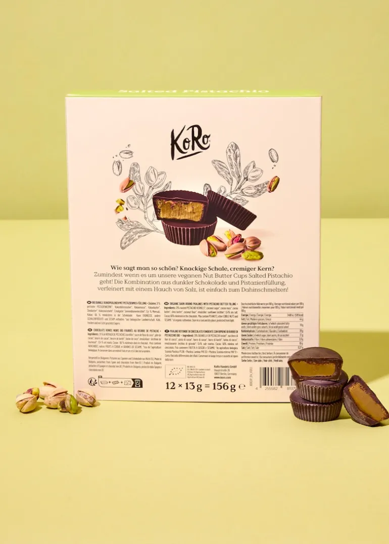 Geschenkbox Bio Nut Butter Cups Salted Pistachio 12 x 13 g