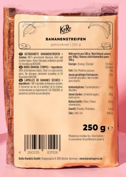 Getrocknete Bananenstreifen 250 g