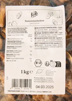Getrocknete Bio Bananenscheiben aus Sri Lanka 1 kg