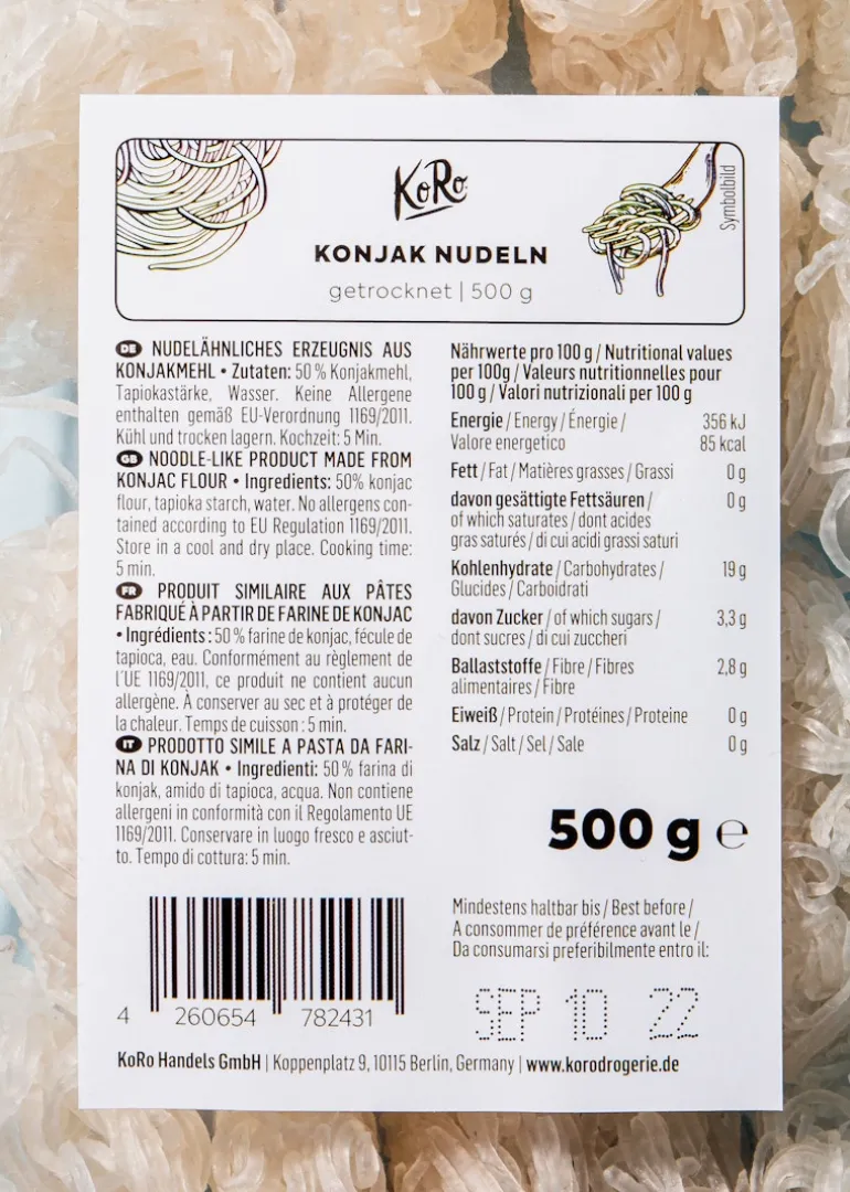 Getrocknete Konjaknudeln 500 g