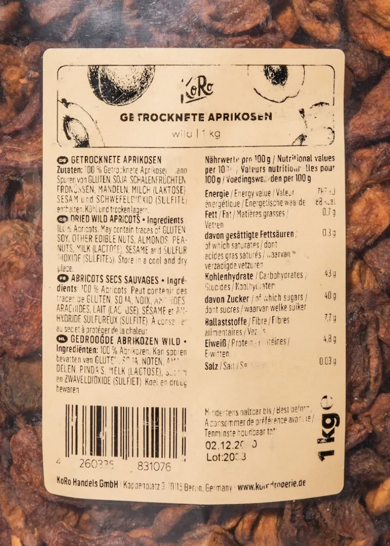 Getrocknete wilde Aprikosen 1 kg