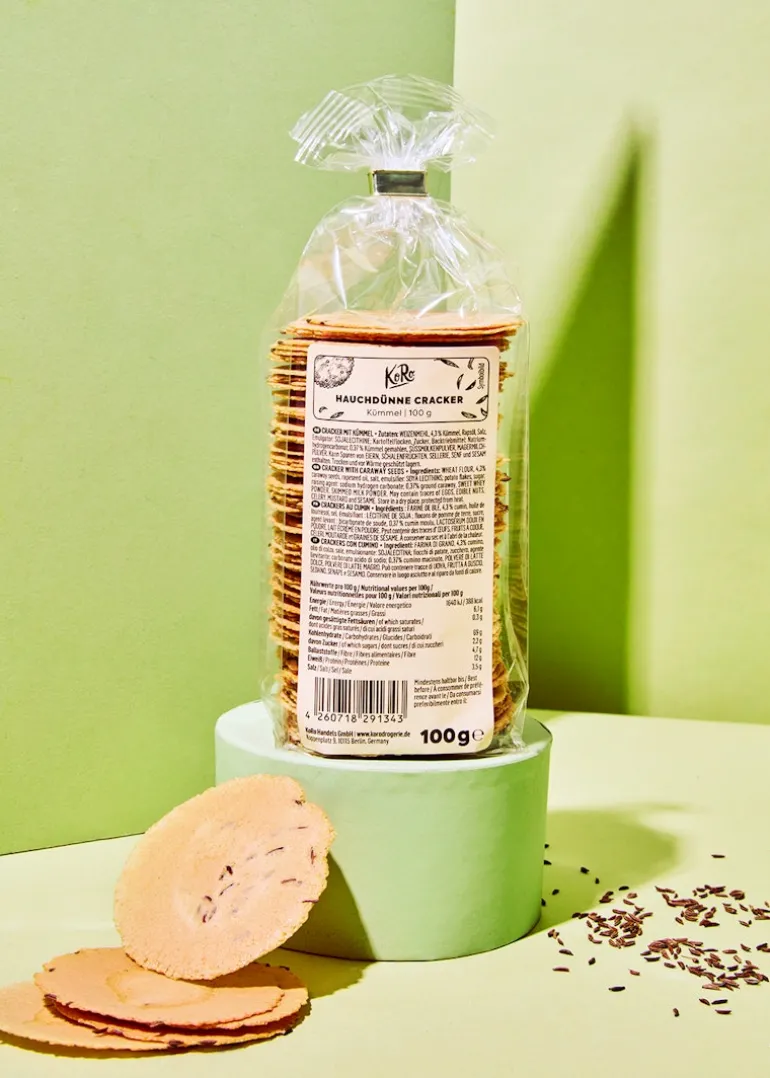 Hauchdünne Cracker mit Kümmel 100 g