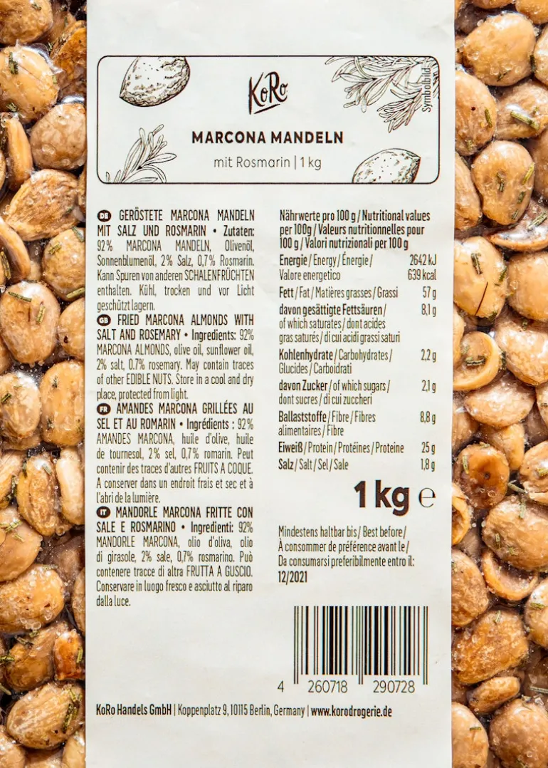 Marcona Mandeln mit Rosmarin 1 kg