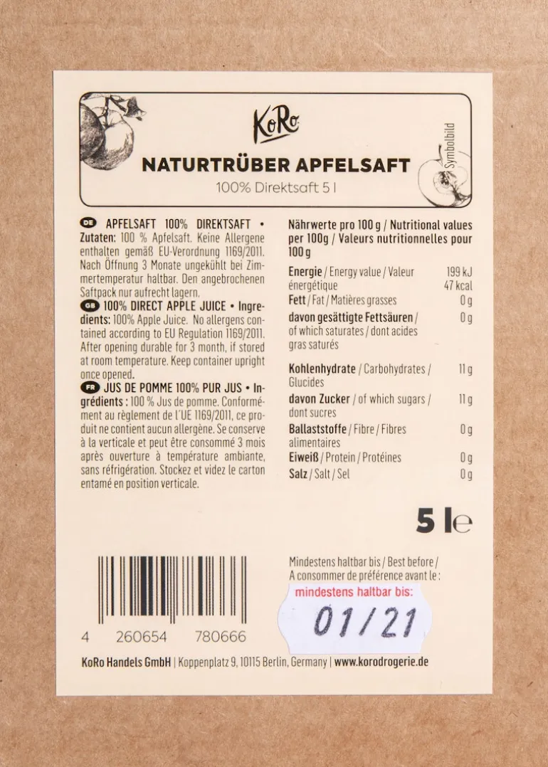 Naturtrüber Apfelsaft Bag-in-Box 5 L